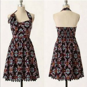 Anthropologie Edme & Esyllte halter fit&flare dress size 4 black